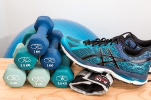 gym equipment running shoes